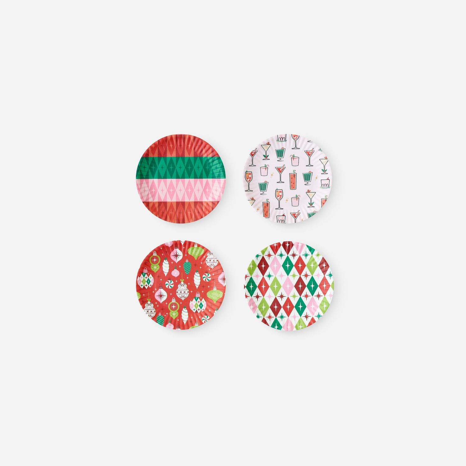 Holiday Cheers Paper Plate St/4 4 Asst Melamine 6"