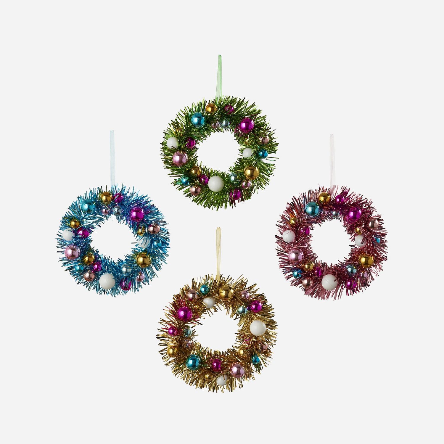 Tinsel Wreath 4 Asst PVC 6.5