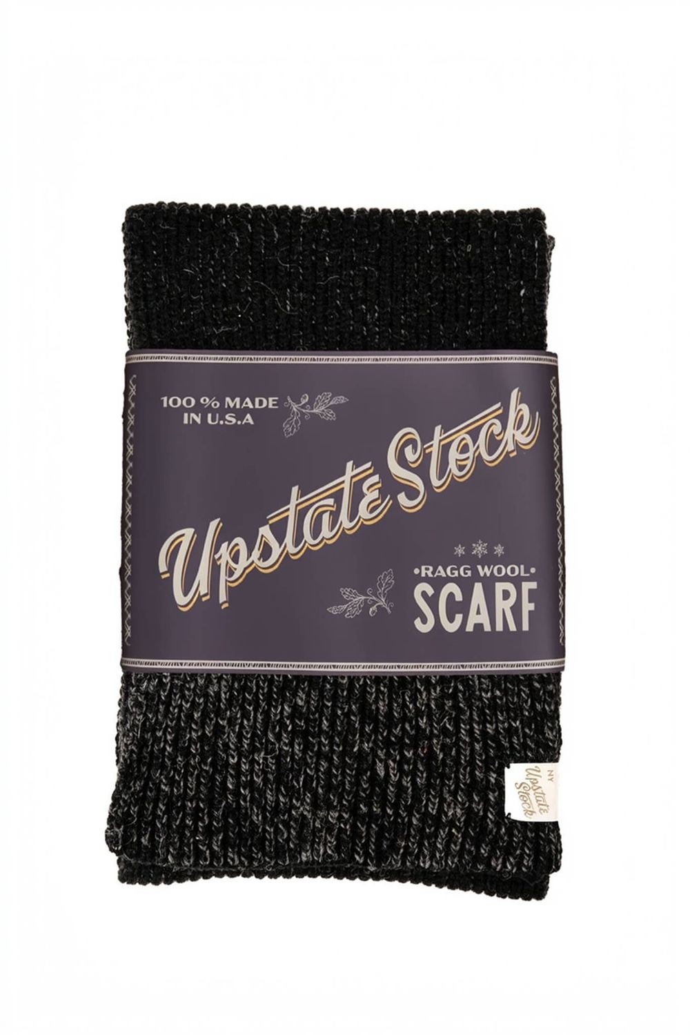 Black Melange Ragg Wool Scarf