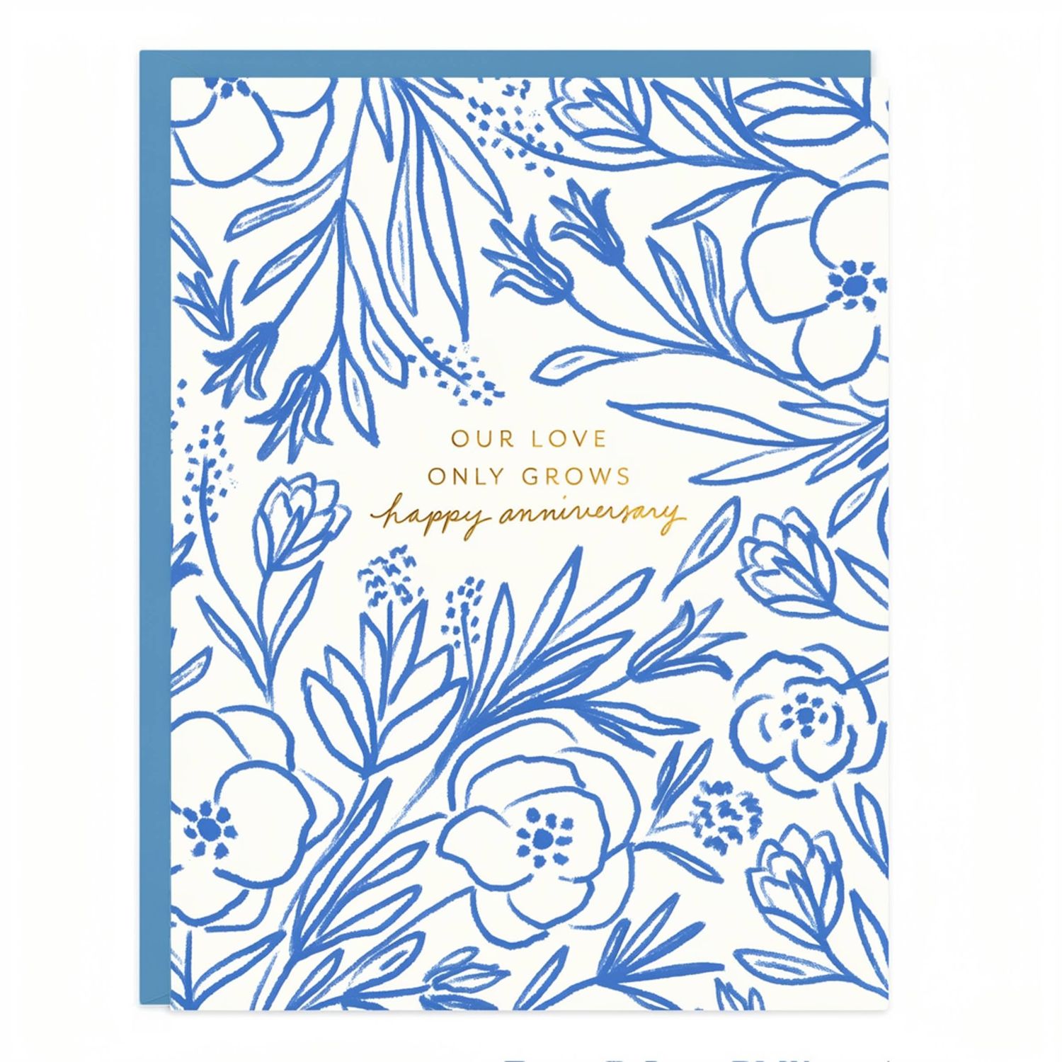 Love Grows Floral Anniversary Greeting Card