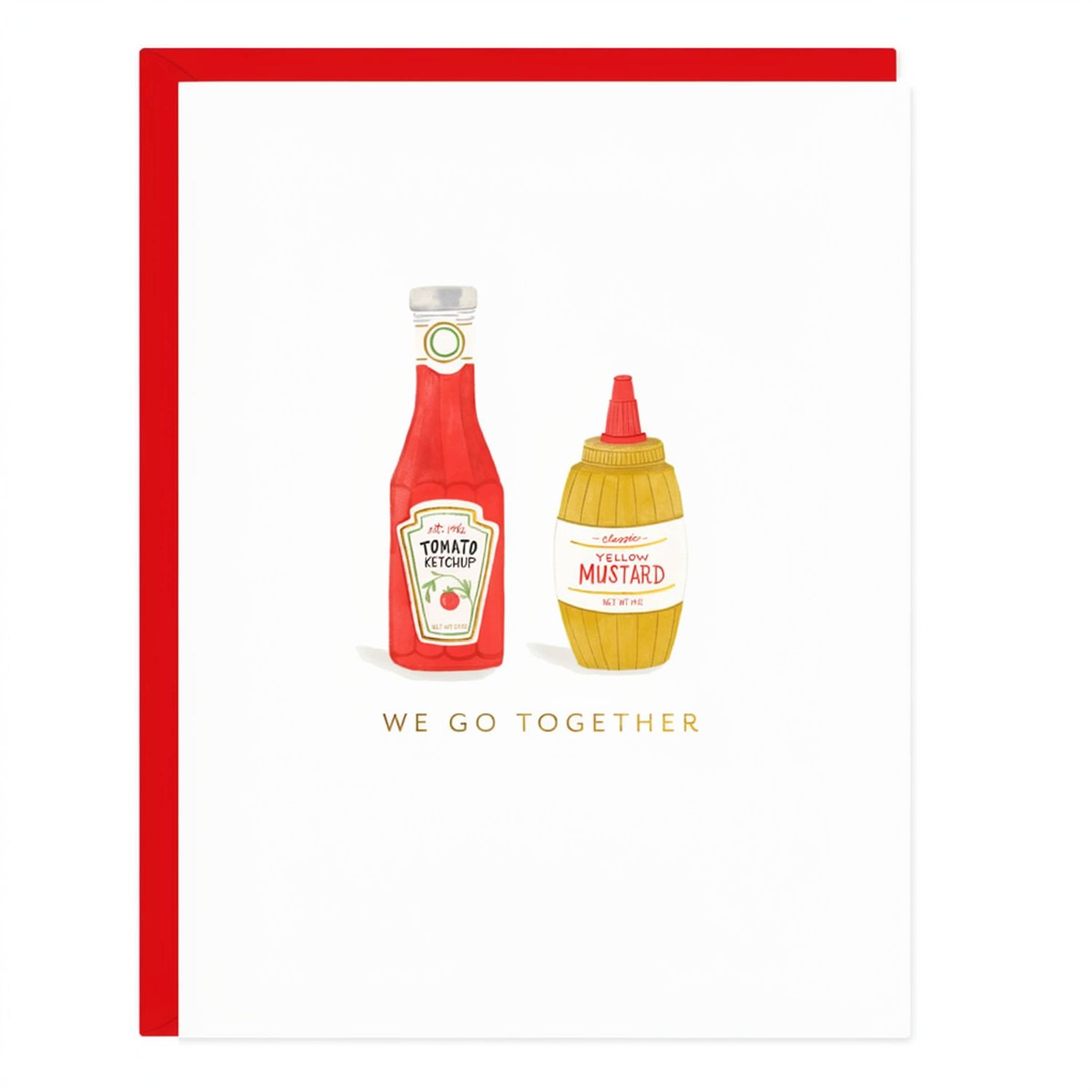 Ketchup Mustard Together Love Greeting Card