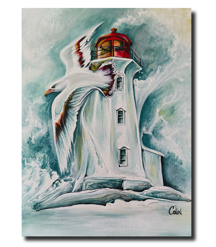 Seagull at Peggy's Cove Lighthouse