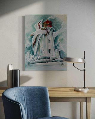 Seagull at Peggy's Cove Lighthouse