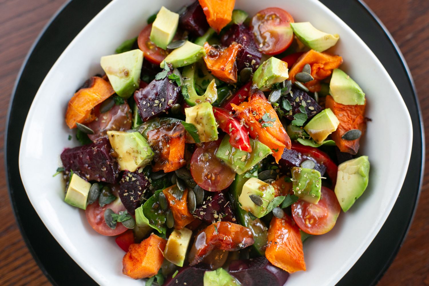 roasted butternut, beetroot &amp; avo salad