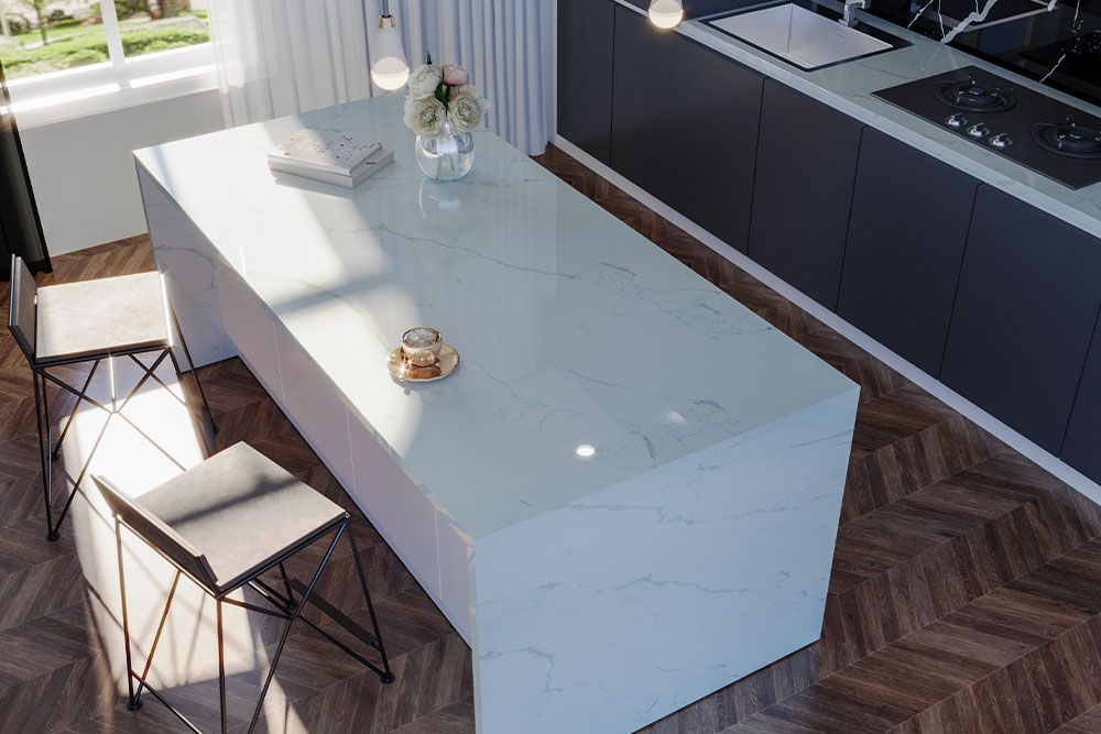 CALACATTA FINE - BOOK MATCH - Eezi Quartz 20mm