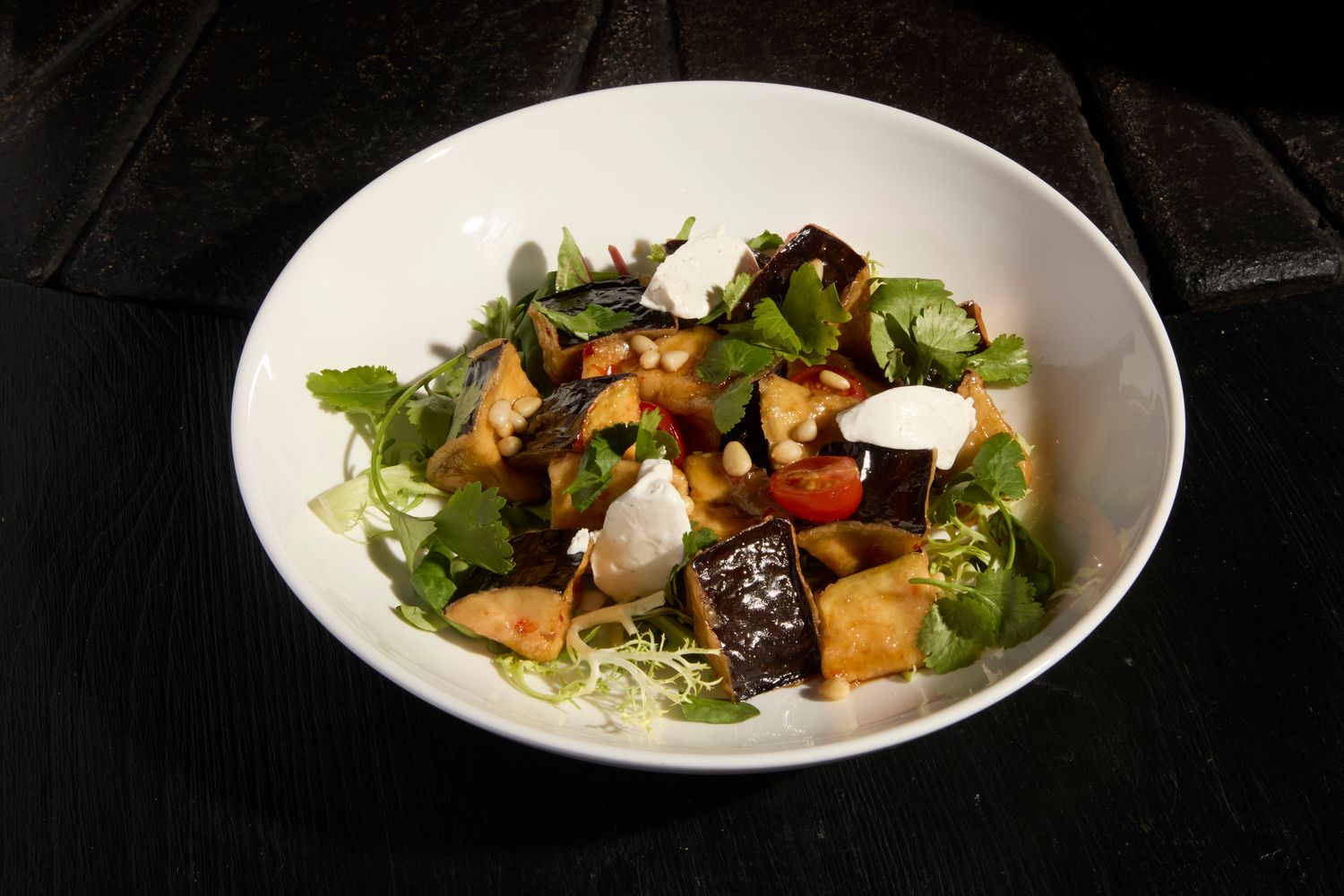 Салат с хрустящим баклажаном