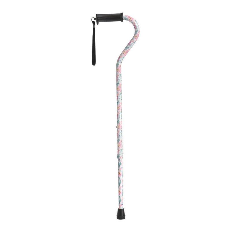 Gel Grip, Aluminum Offset Cane - Floral