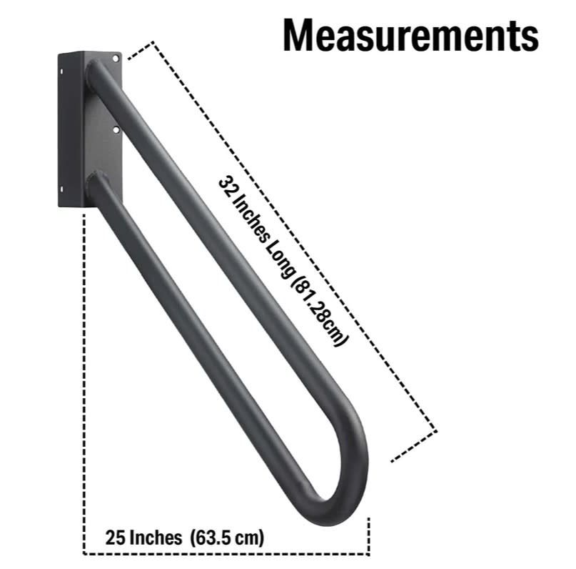 Hold Tight Handrail Jamb Mount - Black / 32&quot; Long / Right Handed
