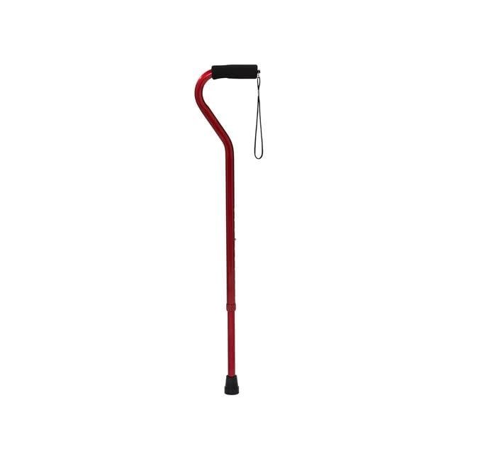 Offset Handle Aluminum Cane - Holiday Red