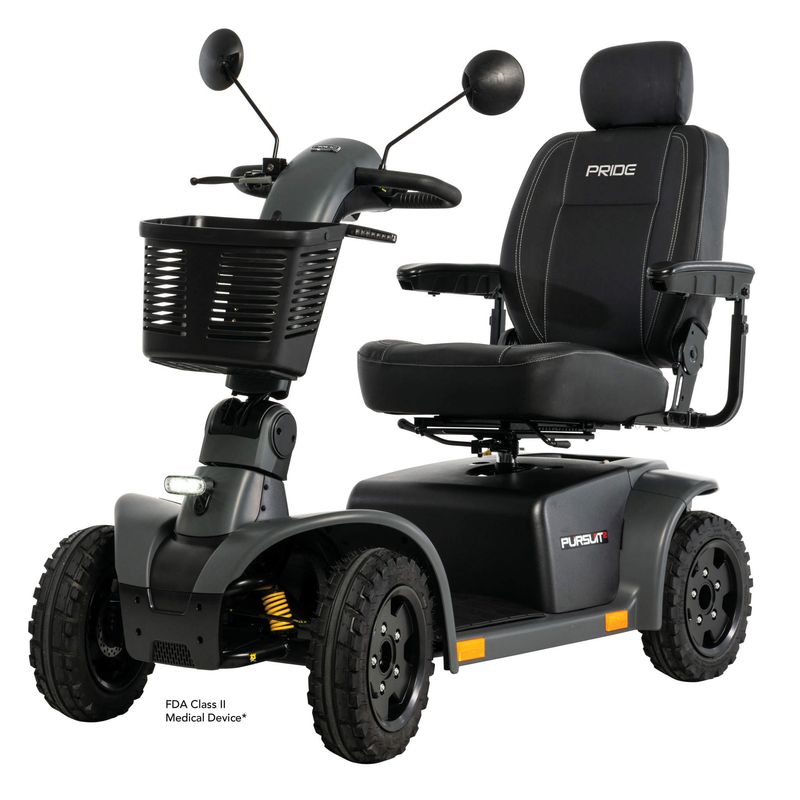 Pursuit 2 - SC7132 Black - 4 Wheel Scooter w/ 50 AH Lithium (Single Battery)