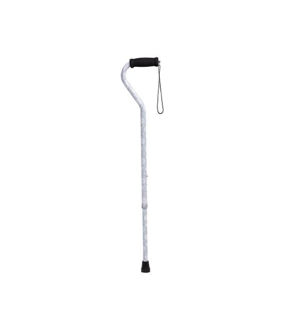 Offset Handle Aluminum Cane - Snow