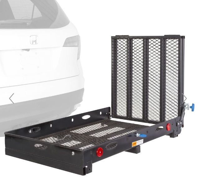 Silver Spring Steel Deluxe Folding Scooter and Wheelchair Carrier - 59-1/8&quot; Loading Ramp