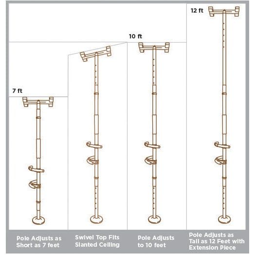 Signature Life Sure Stand Pole with Handles - Metallic Gray