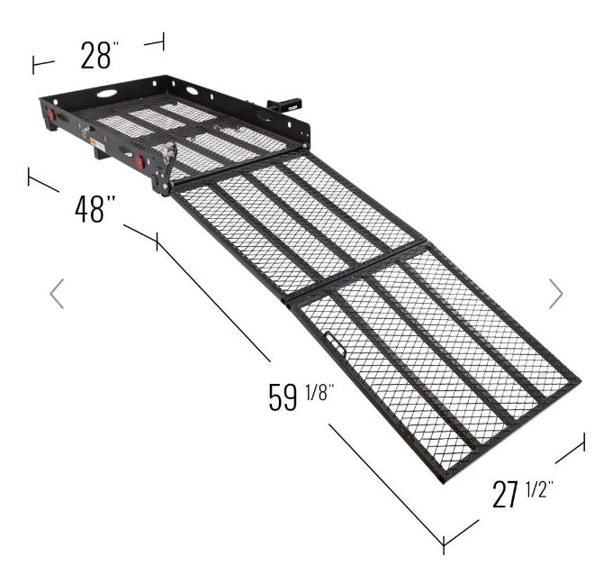 Silver Spring Steel Deluxe Folding Scooter and Wheelchair Carrier - 59-1/8" Loading Ramp