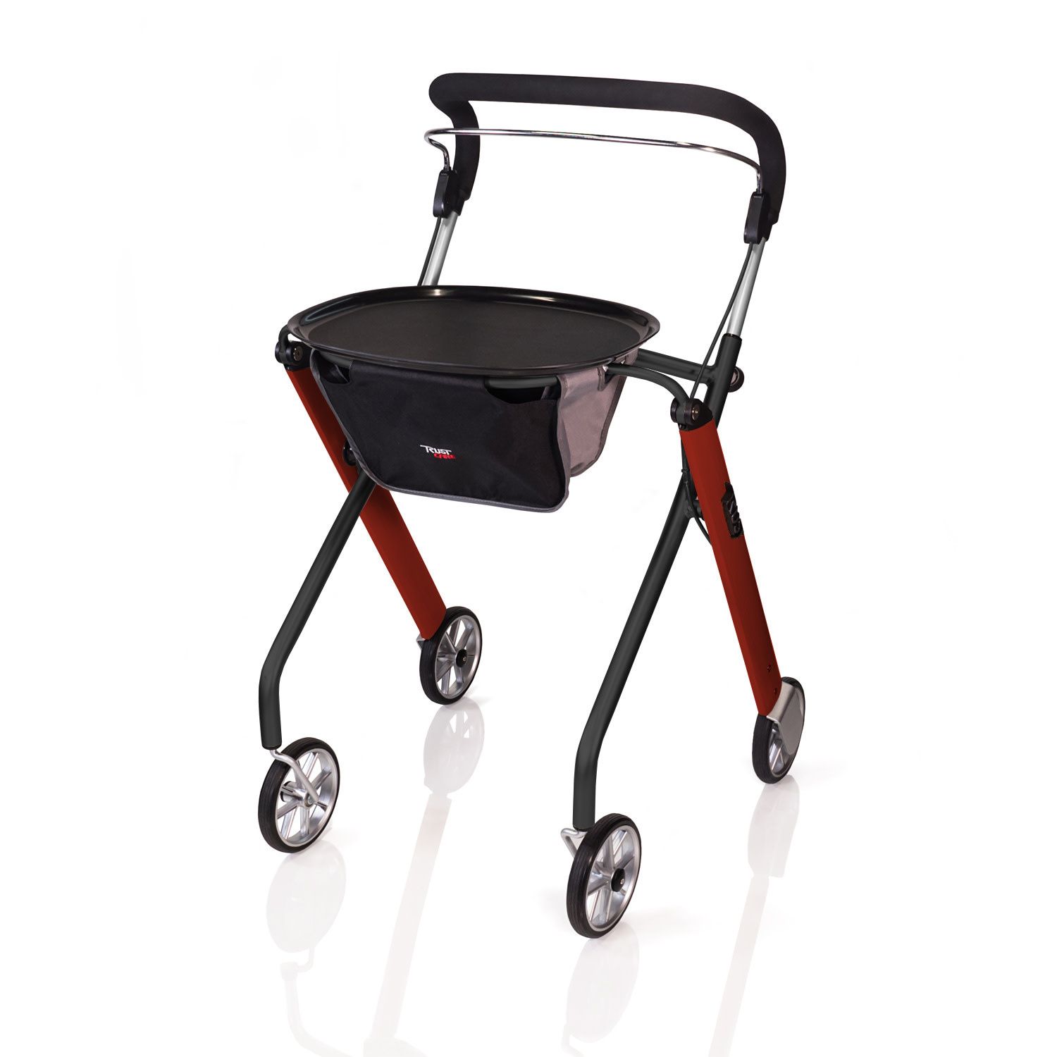Let&#39;s Go Indoor Rollator, Color: Red