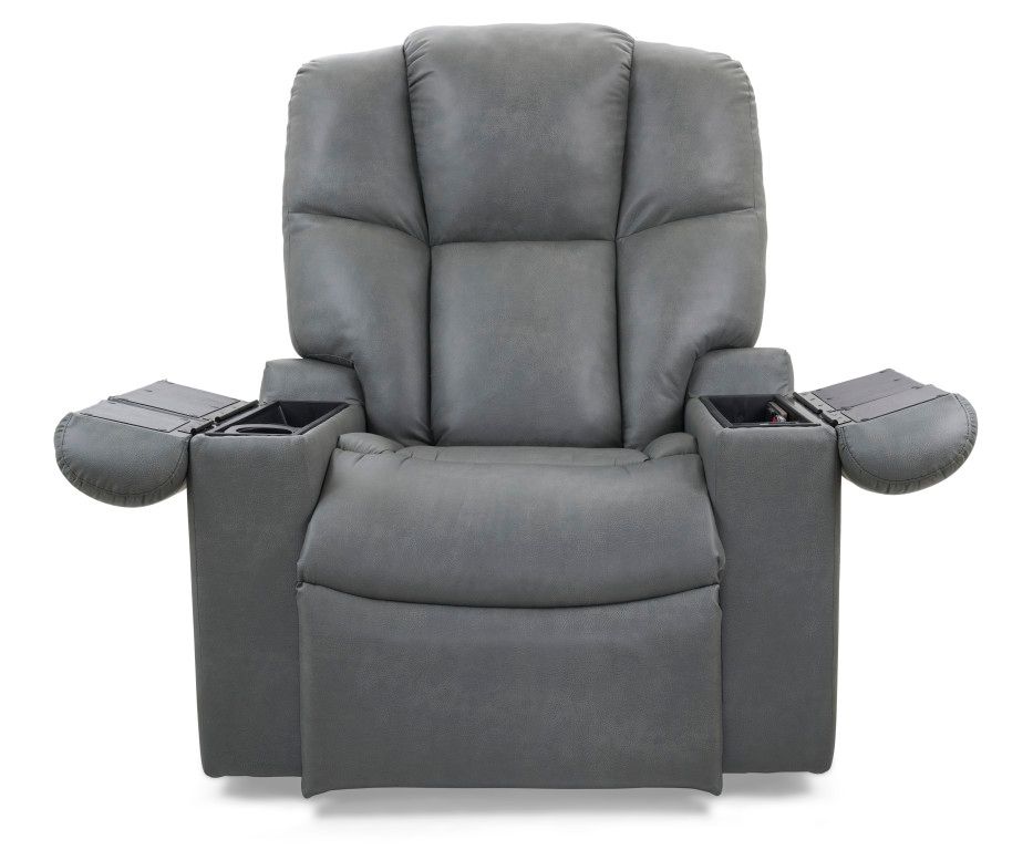 Lift Recliner - The Regal - PR504 Med/Lar - Iron Grey BRISA - w/Footrest Extension - Full Heat