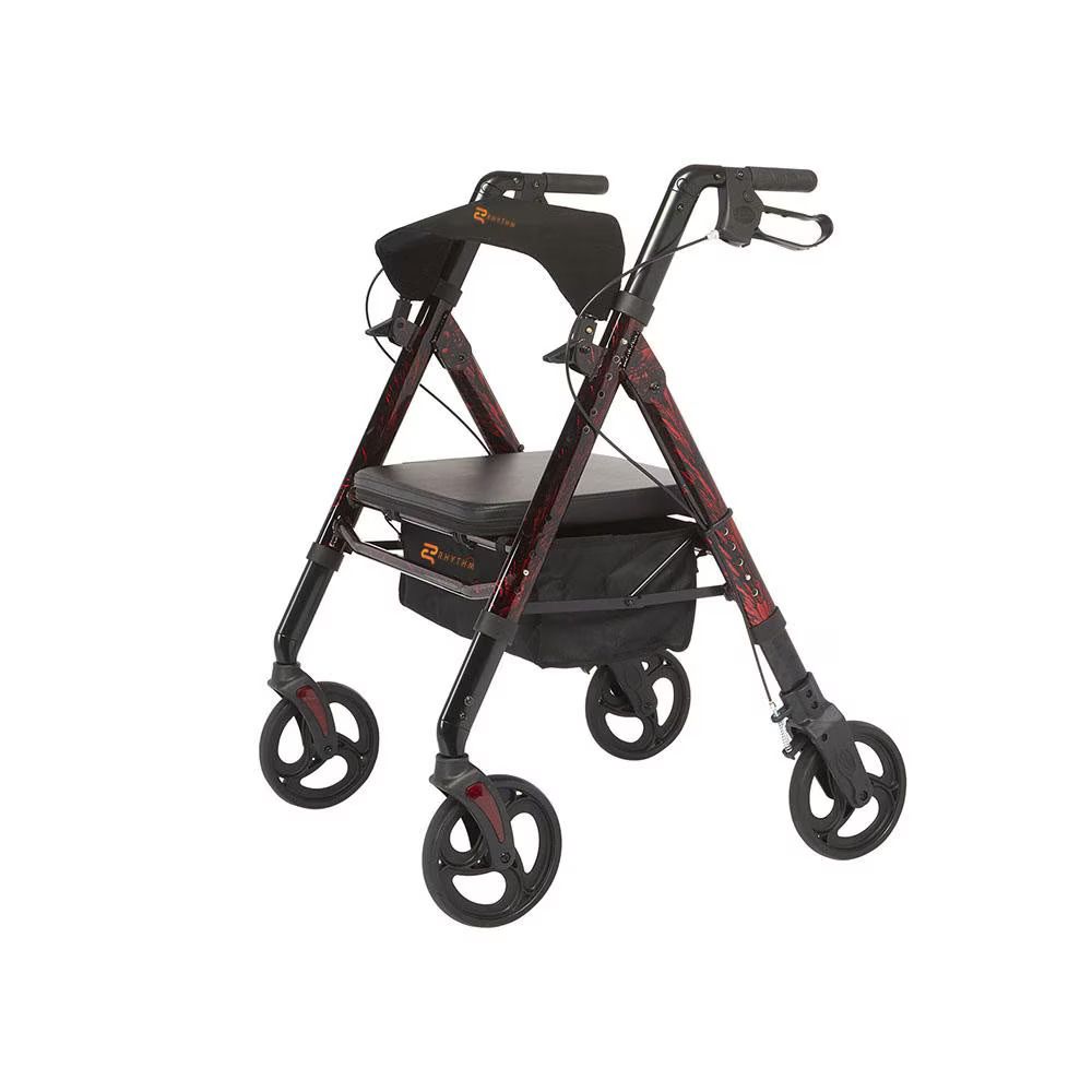 Regal - Bariatric Aluminum 4 Wheel Rollator - Laser Red