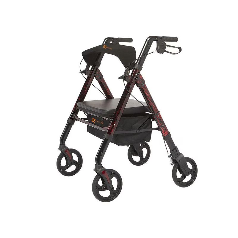 Regal - Bariatric Aluminum 4 Wheel Rollator - Laser Red