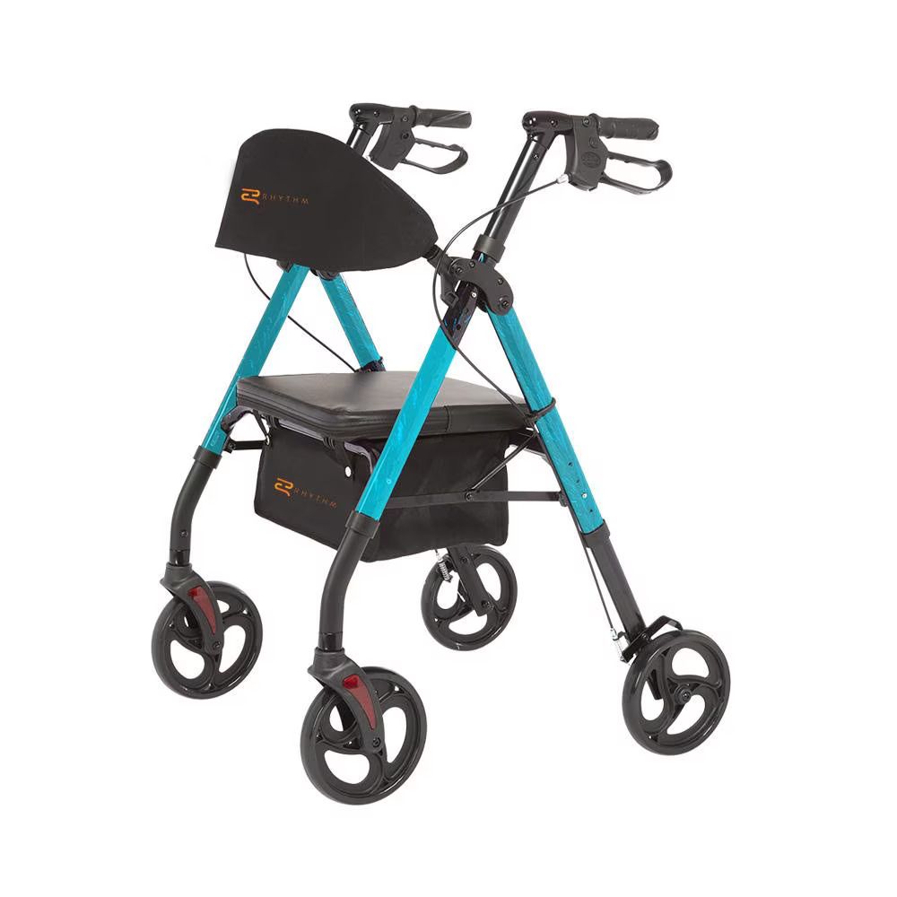 Royal Deluxe Universal - Aluminum 4 Wheel Rollator  - Aqua