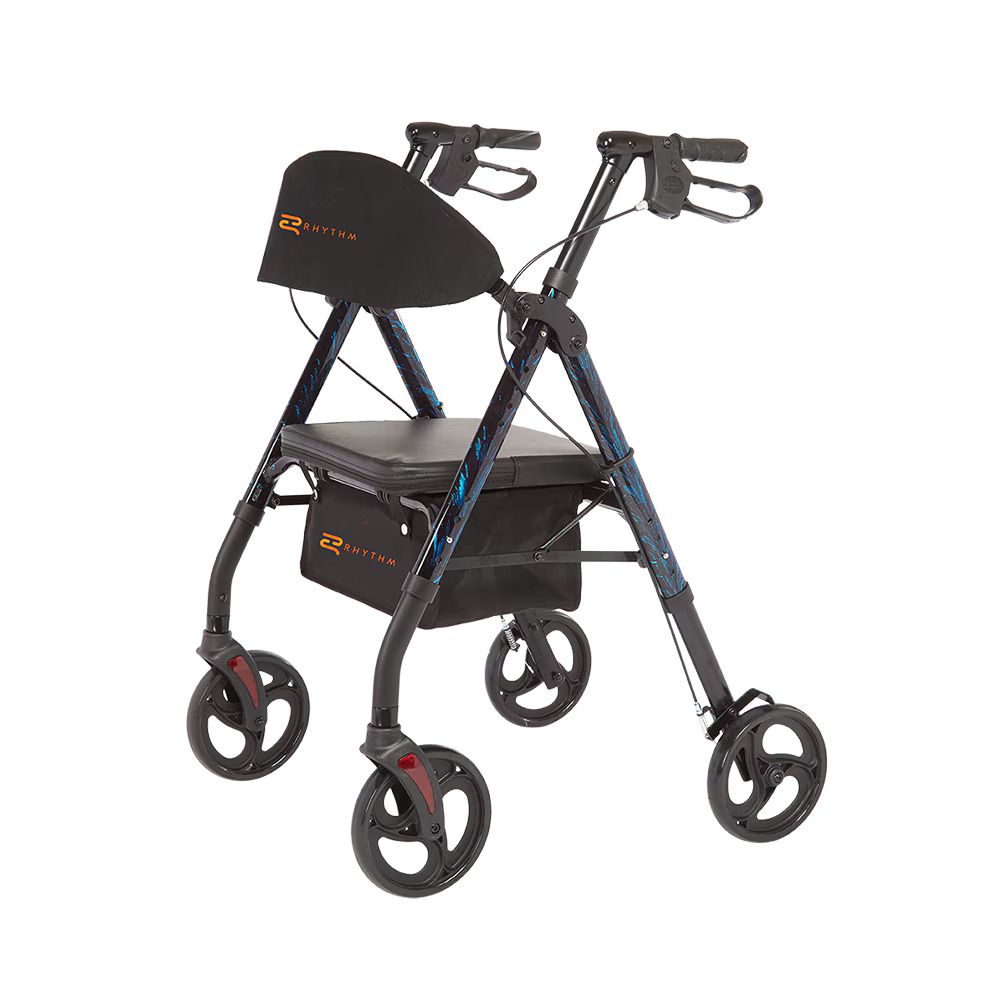 Royal Deluxe Universal - Aluminum 4 Wheel Rollator  - Laser Blue