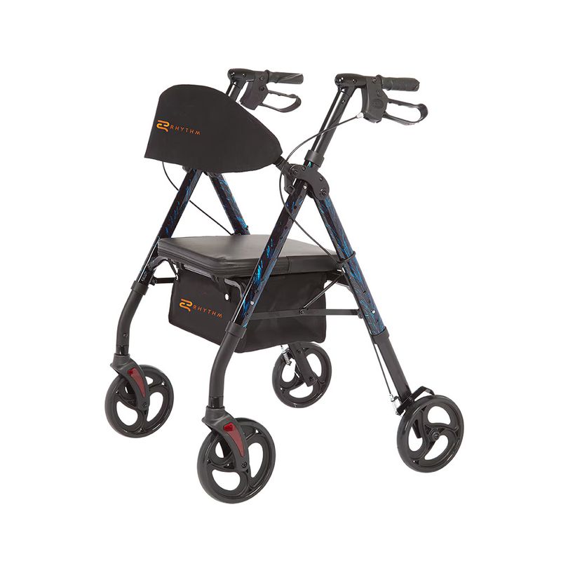 Royal Deluxe Universal - Aluminum 4 Wheel Rollator  - Laser Blue