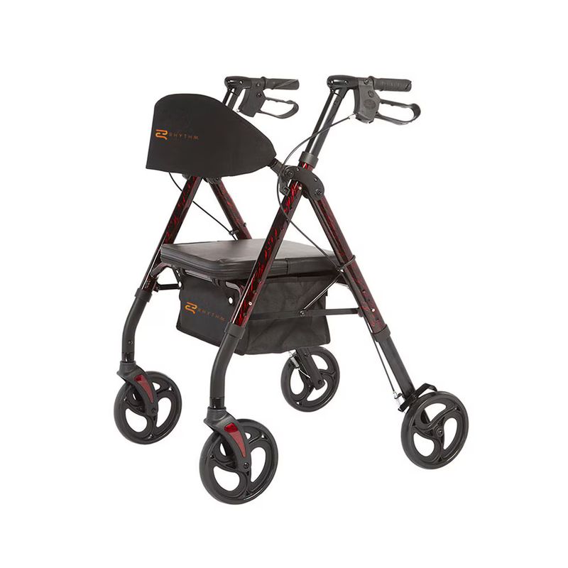 Royal Deluxe Universal - Aluminum 4 Wheel Rollator  - Laser Red