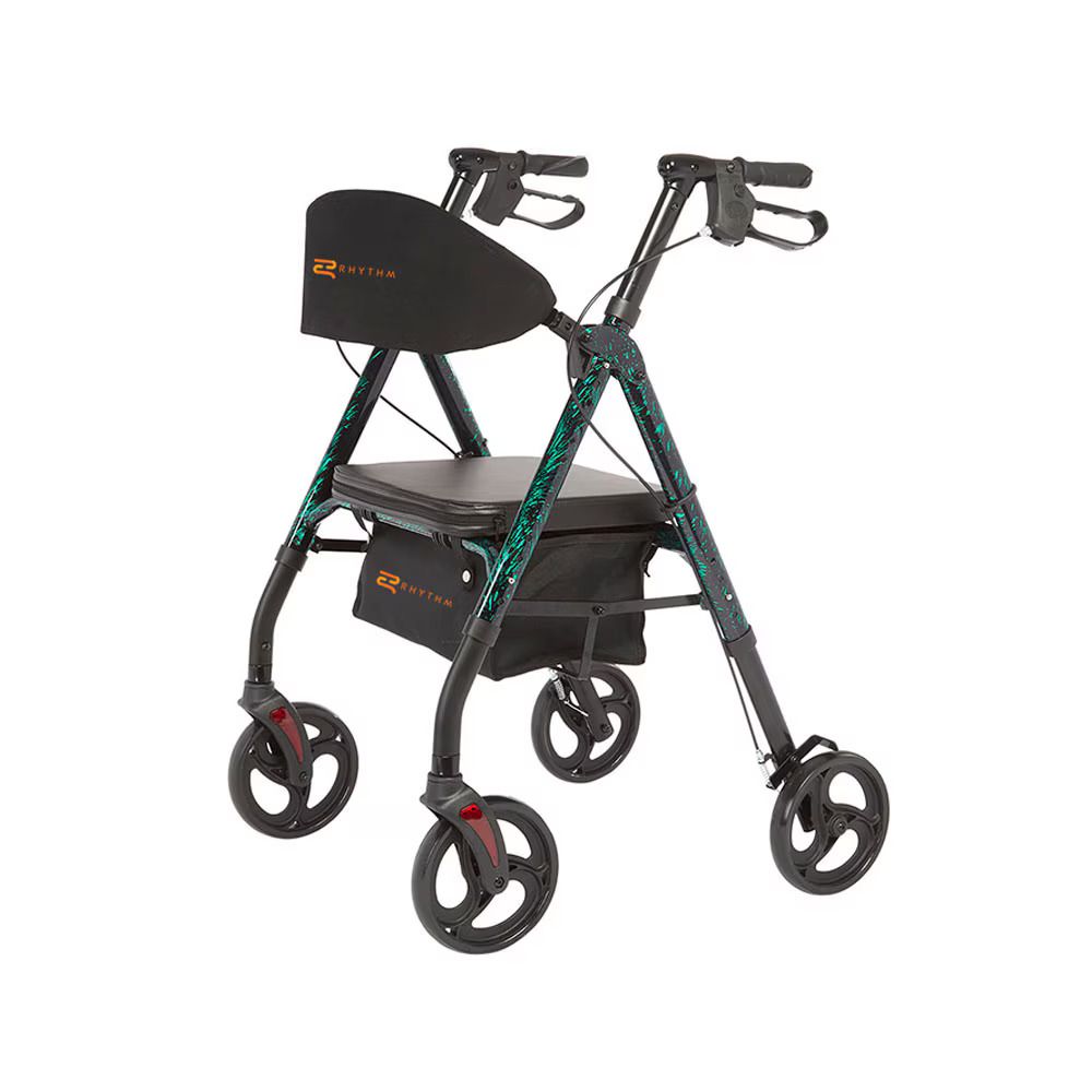 Royal Deluxe Universal - Aluminum 4 Wheel Rollator - Laser Green