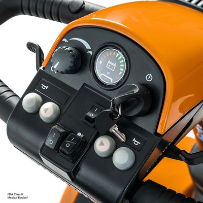 Pursuit 2 - SC7132 ORANGE - 4 Wheel Scooter w/ 50 AH Lithium (Single Battery) - 18" Captains Seat