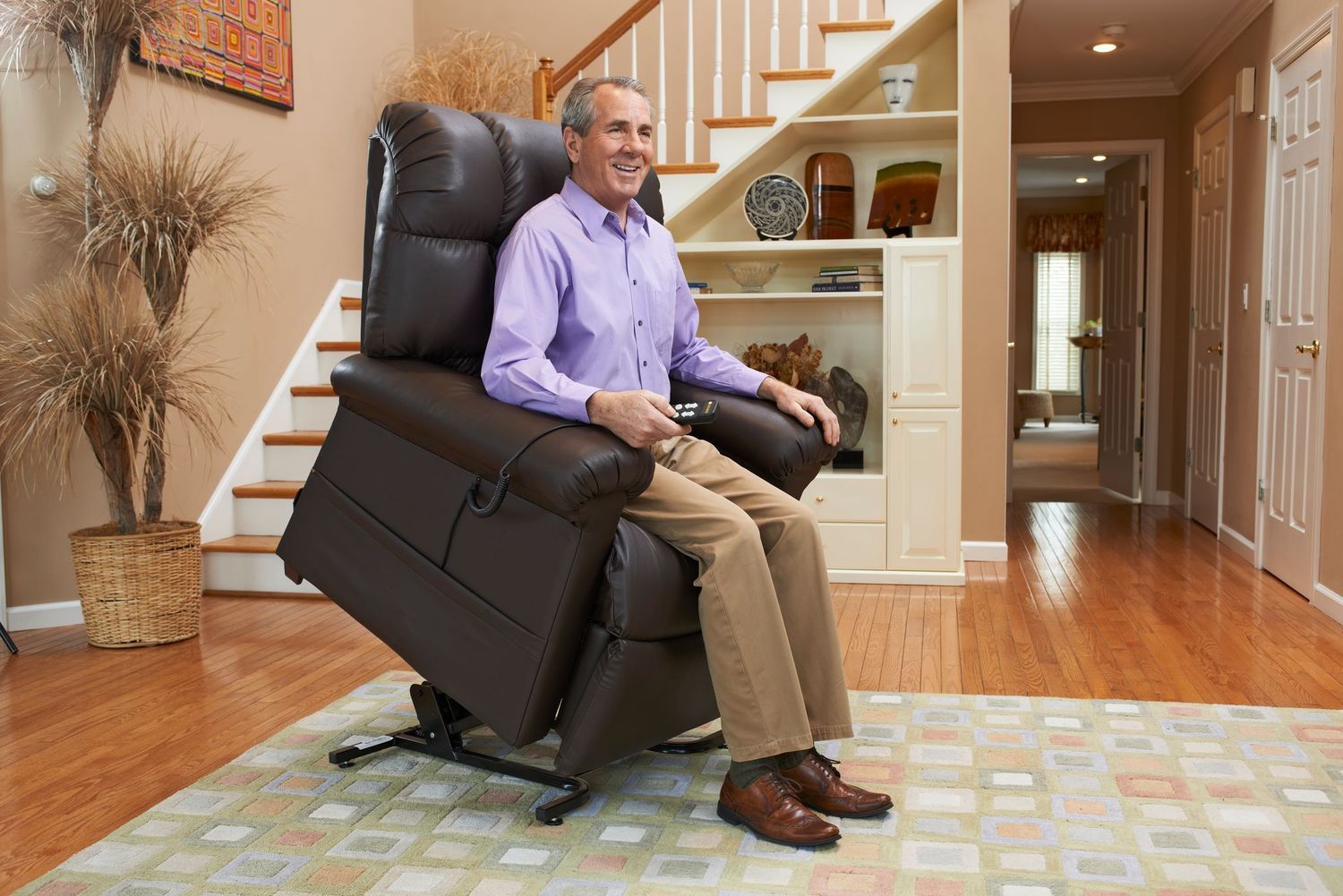 Lift Recliner - Cloud - PR510 Medium Large - Bella Sweet Cocoa with Heat and Vibration