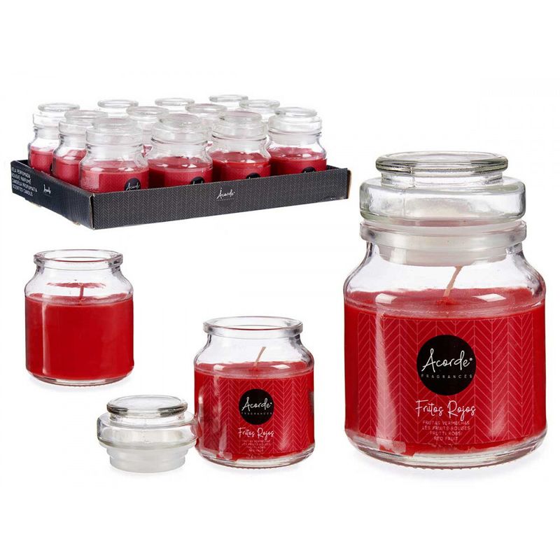 Bougie couvercle en verre fruits rouges 28 h