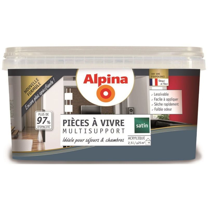 ALPINA PEINTURE ACRYLIQUE MULTISUPPORTS - PIÈCES À VIVRE - SATIN