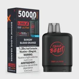 Level X G2 Ultra, Flavor: Bangin Blood Orange Iced, Nicotine: 20mg, Size: 50000