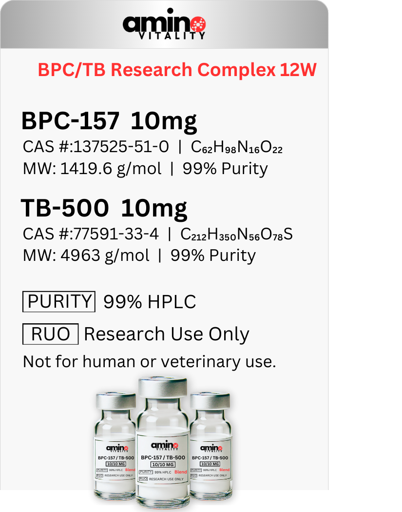 BPC/TB 12W RESEARCH COMPLEX - (3) BPC-157 / TB-500 20 MG BLEND, 60 MG TOTAL