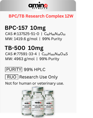 BPC/TB 12W RESEARCH COMPLEX - (3) BPC-157 / TB-500 20 MG BLEND, 60 MG TOTAL BPC/TB 12W RESEARCH COMPLEX - (3) BPC-157 / TB-500 20 MG BLEND, 60 MG TOTAL