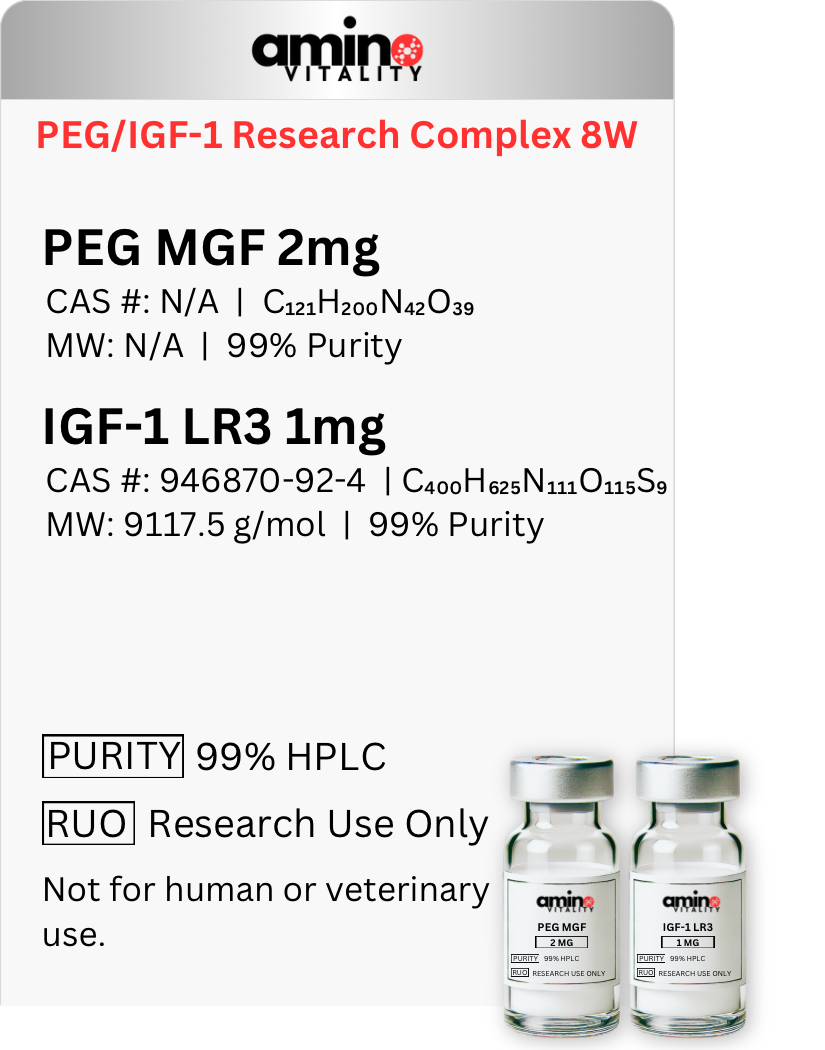 PEG/IGF-1 Research Complex - (1) PEG MGF 2 MG + (1) IFG-1 LR3 1 MG