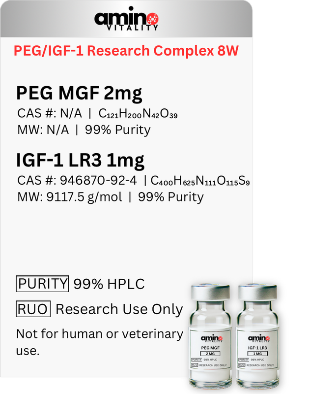 PEG/IGF-1 Research Complex - (1) PEG MGF 2 MG + (1) IFG-1 LR3 1 MG