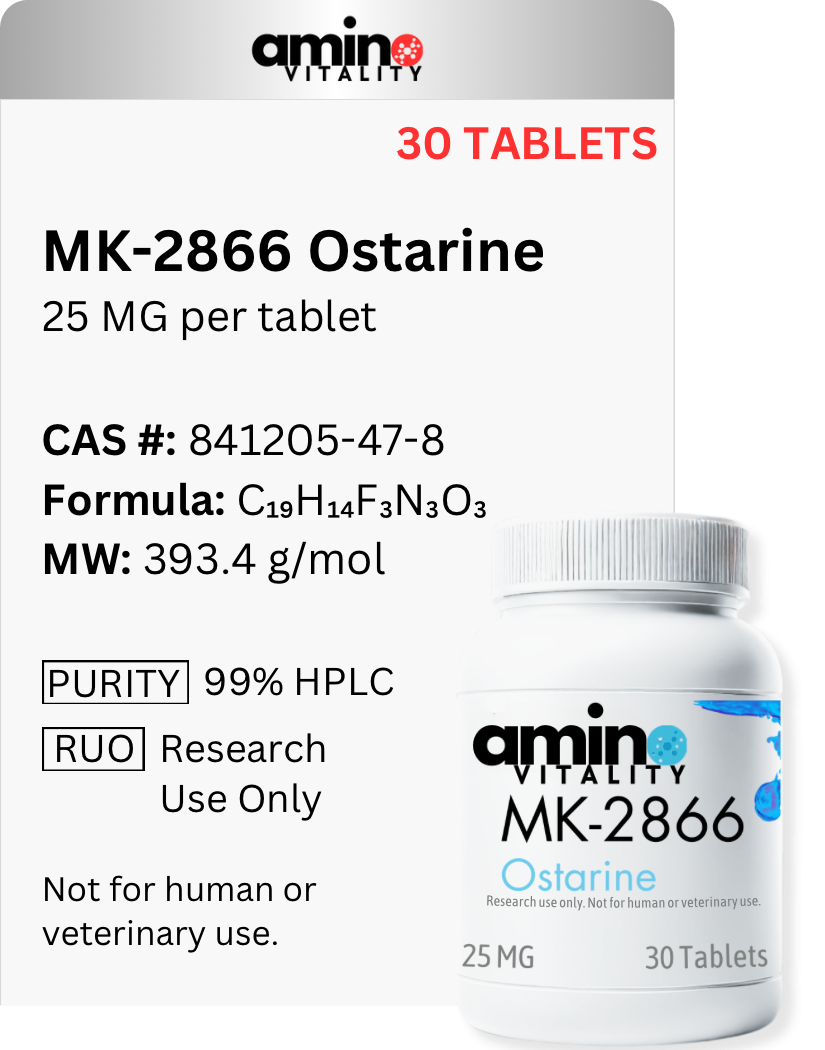MK-2866 Ostarine 25 mg x 30 Tablets, 750 mg Total