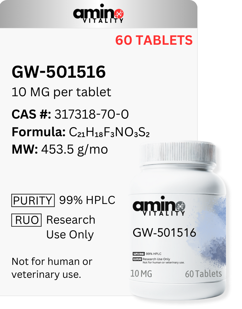 GW-501516 10 mg x 60 Tablets, 600 mg Total