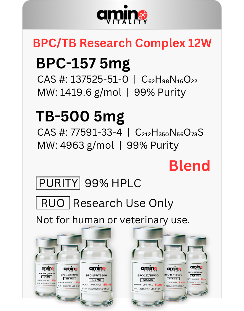 BPC/TB 12W RESEARCH COMPLEX - (6) BPC-157 / TB-500 10 MG BLEND, 60 MG TOTAL