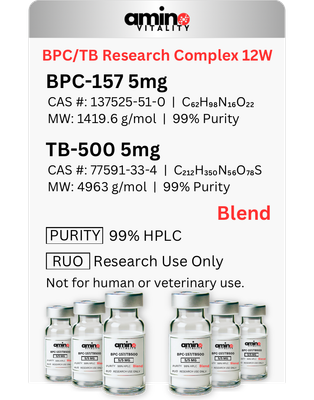 BPC/TB 12W RESEARCH COMPLEX - (6) BPC-157 / TB-500 10 MG BLEND, 60 MG TOTAL