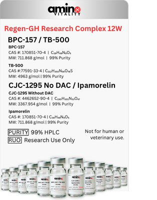 WARR Research Complex 12W 120 MG TOTAL: (6) BPC-157 / TB-500 10 MG Blend and (6) CJC-1295 / Ipamorelin 10 MG Blend - 120 MG Total