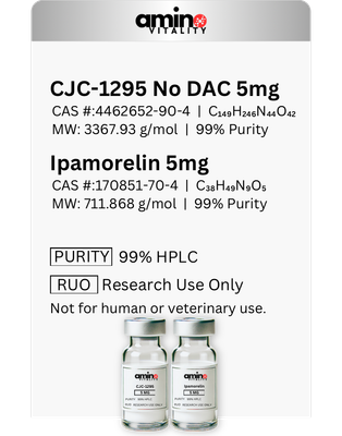 CJC-1295 No DAC 5 mg + Ipamorelin 5 mg - Unblended- 10 Mg Total