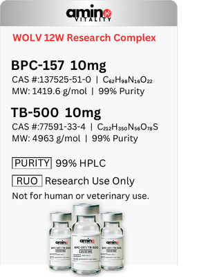 WOLV 12W RESEARCH COMPLEX - (3) BPC-157 / TB-500 20 MG BLEND, 60 MG TOTAL