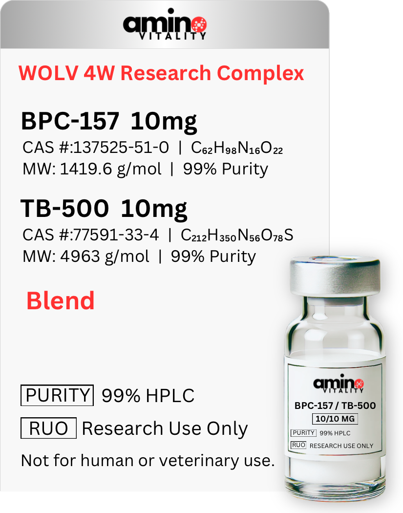 WOLV 4W RESEARCH COMPLEX - (1) BPC-157 / TB-500 20 MG BLEND, 20 MG TOTAL