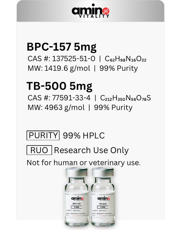BPC 157 5 MG + TB 500 5 MG - NOT BLENDED - 10 MG TOTAL