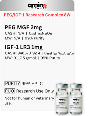 PEG/IGF-1 Research Complex - (1) PEG MGF 2 MG + (1) IFG-1 LR3 Receptor Grade 1 MG