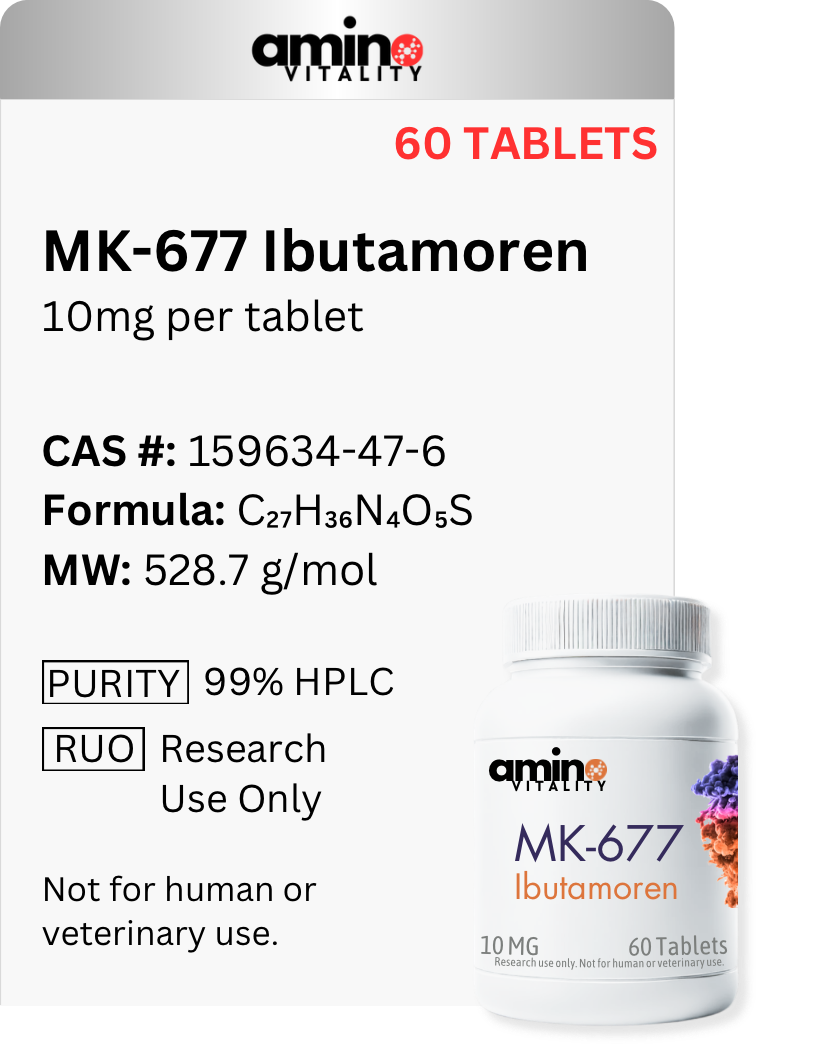 MK-677 Ibutamoren 10 mg x 60 Tablets, 600 mg Total