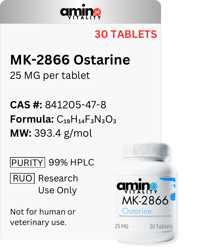 MK-2866 Ostarine 25 mg x 30 Tablets, 750 mg Total