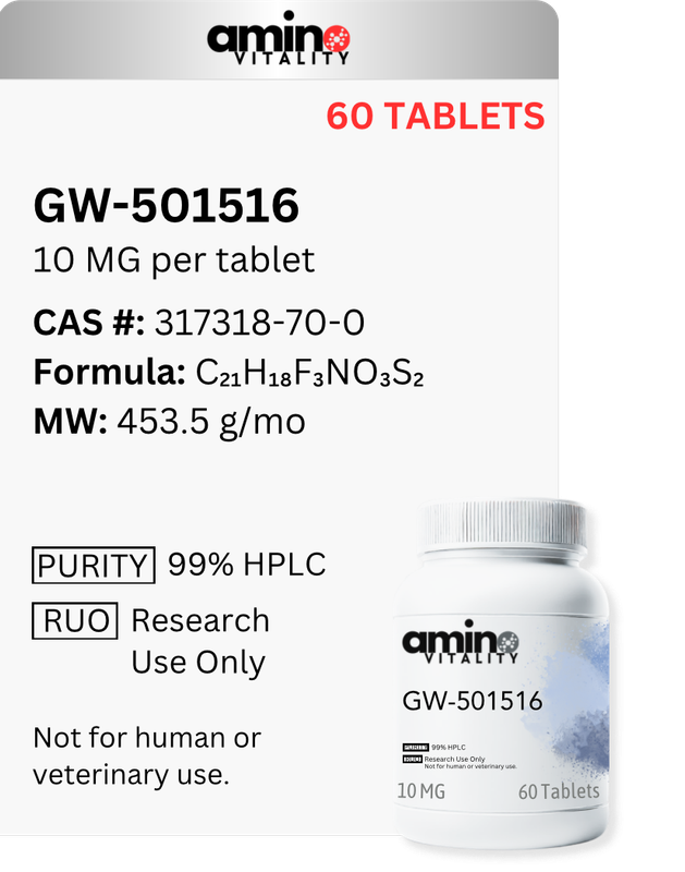 GW-501516 10 mg x 60 Tablets, 600 mg Total