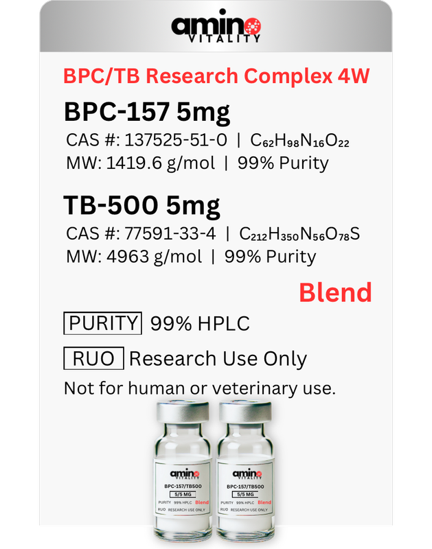 BPC/TB RESEARCH COMPLEX 4W- BPC-157 10MG / TB-500 10MG - 20 MG BLEND - 20 MG TOTAL